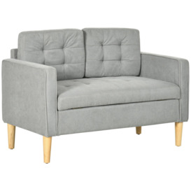 Modern 2 Seater Sofa with Storage Compact Loveseat Sofa Living Room
