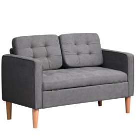 Modern 2 Seater Sofa with Storage Compact Loveseat Sofa Living Room