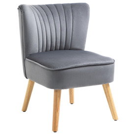 Fabric Accent Chair Leisure Chair with Wood Legs and Armless Design - thumbnail 1