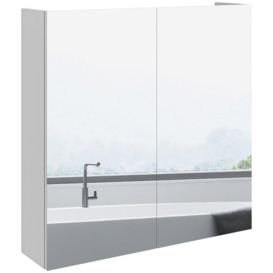 Bathroom Mirror Cabinet with Adjustable Shelf 60W x 15D x 60Hcm White