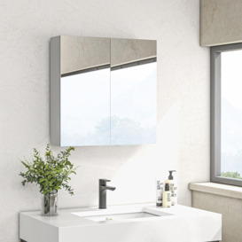 Bathroom Mirror Cabinet with Adjustable Shelf 60W x 15D x 60Hcm White - thumbnail 3