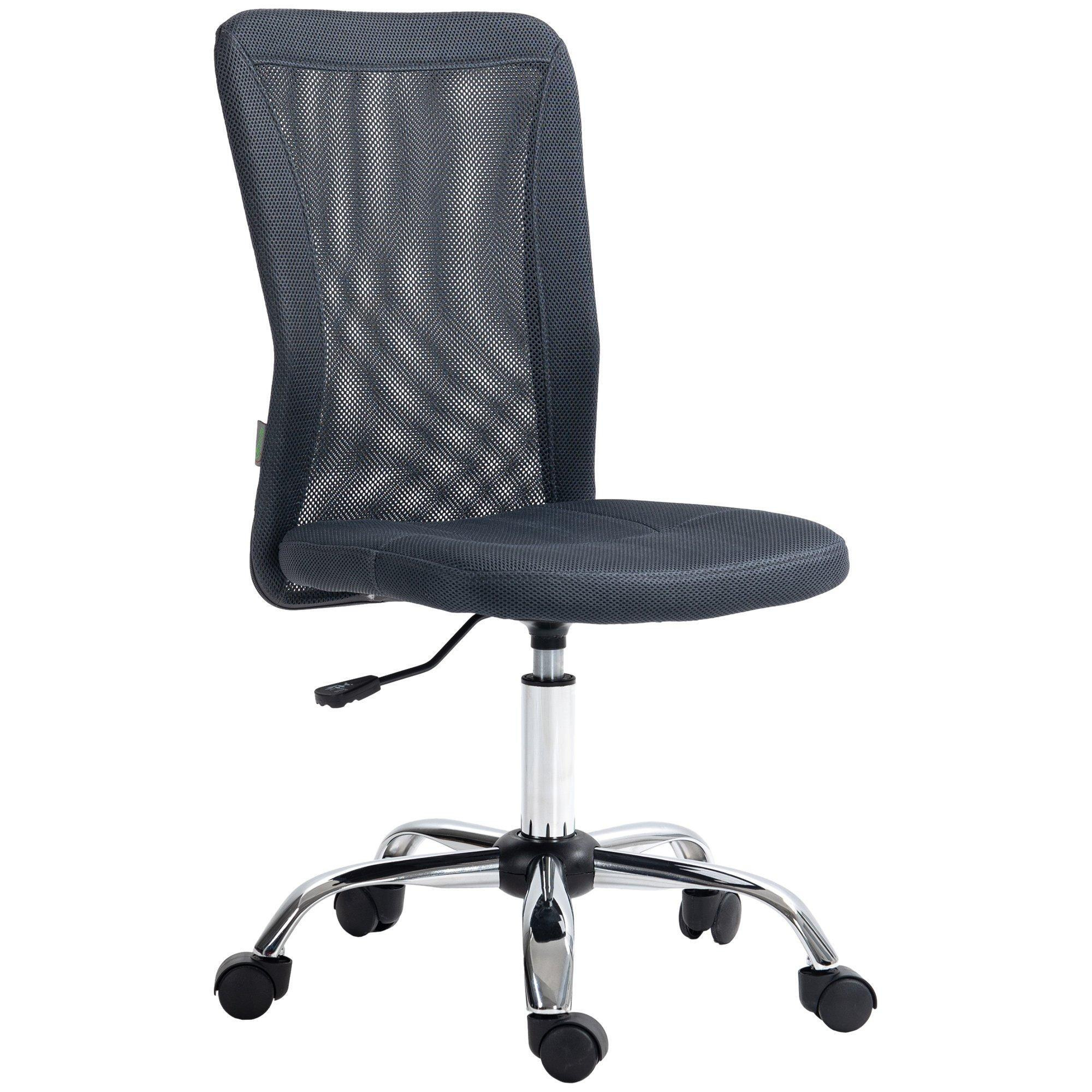 Armless Desk Chair Height Adjustable Mesh Office Chair with 5 Wheels - image 1