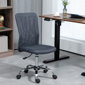 Armless Desk Chair Height Adjustable Mesh Office Chair with 5 Wheels - thumbnail 3