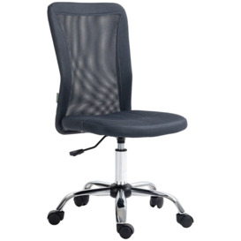 Armless Desk Chair Height Adjustable Mesh Office Chair with 5 Wheels - thumbnail 1