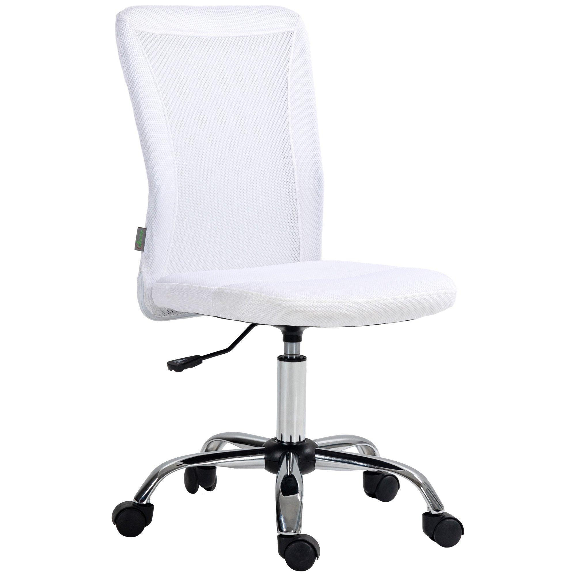 Armless Desk Chair Height Adjustable Mesh Office Chair with 5 Wheels - image 1