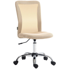 Armless Desk Chair Height Adjustable Mesh Office Chair with 5 Wheels - thumbnail 3