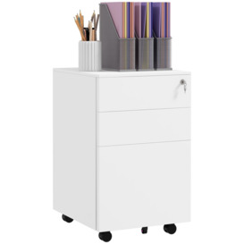 3 Drawers Filing Cabinet with Removable Pencil Tray Lockable Cabinet