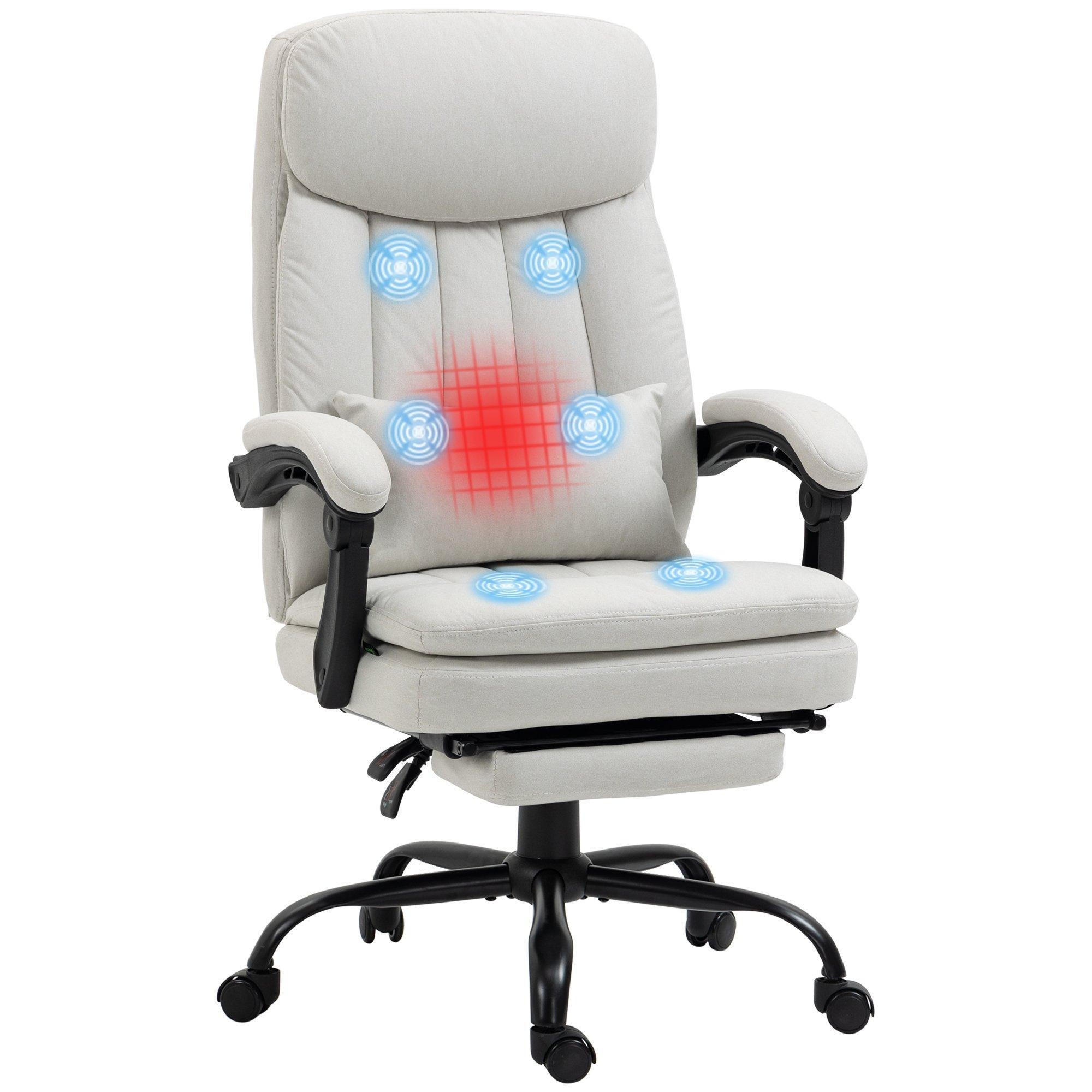 Microfibre Office Chair with Vibration Massage and Heat Lumbar Pillow - image 1
