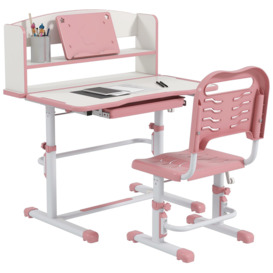 Height Adjustable Kids Desk and Chair Set with Drawer, for Ages 6-12 Years - thumbnail 1