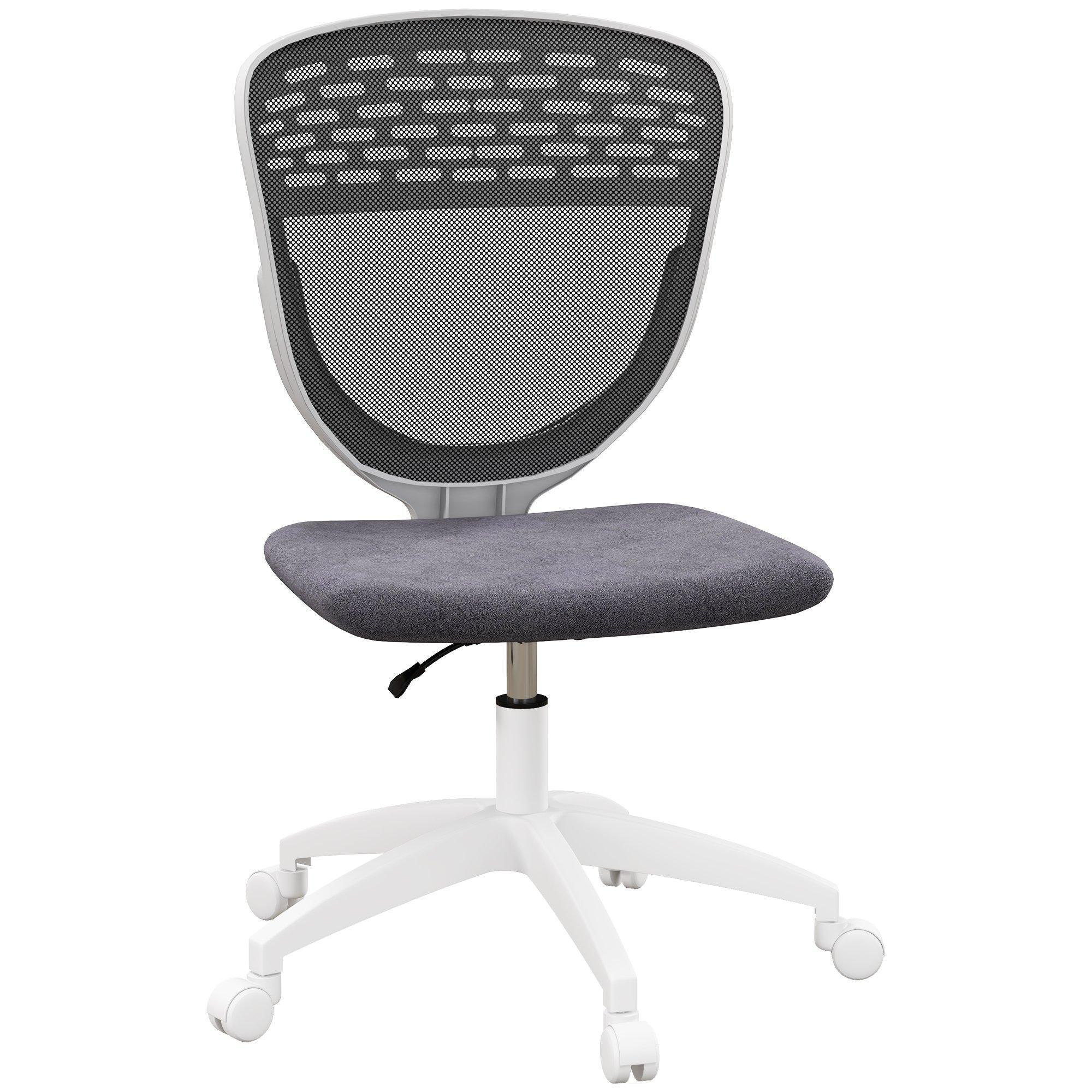 Armless Desk Chair Height Adjustable Office Chair with Swivel Wheels - image 1