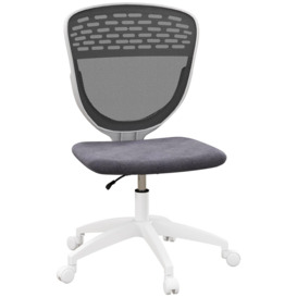 Armless Desk Chair Height Adjustable Office Chair with Swivel Wheels - thumbnail 3