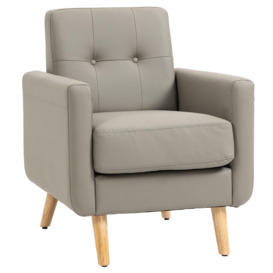 Armchair Upholstered Fireside Chair with Tufted Back for Living Room