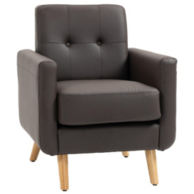 Armchair Upholstered Fireside Chair with Tufted Back for Living Room