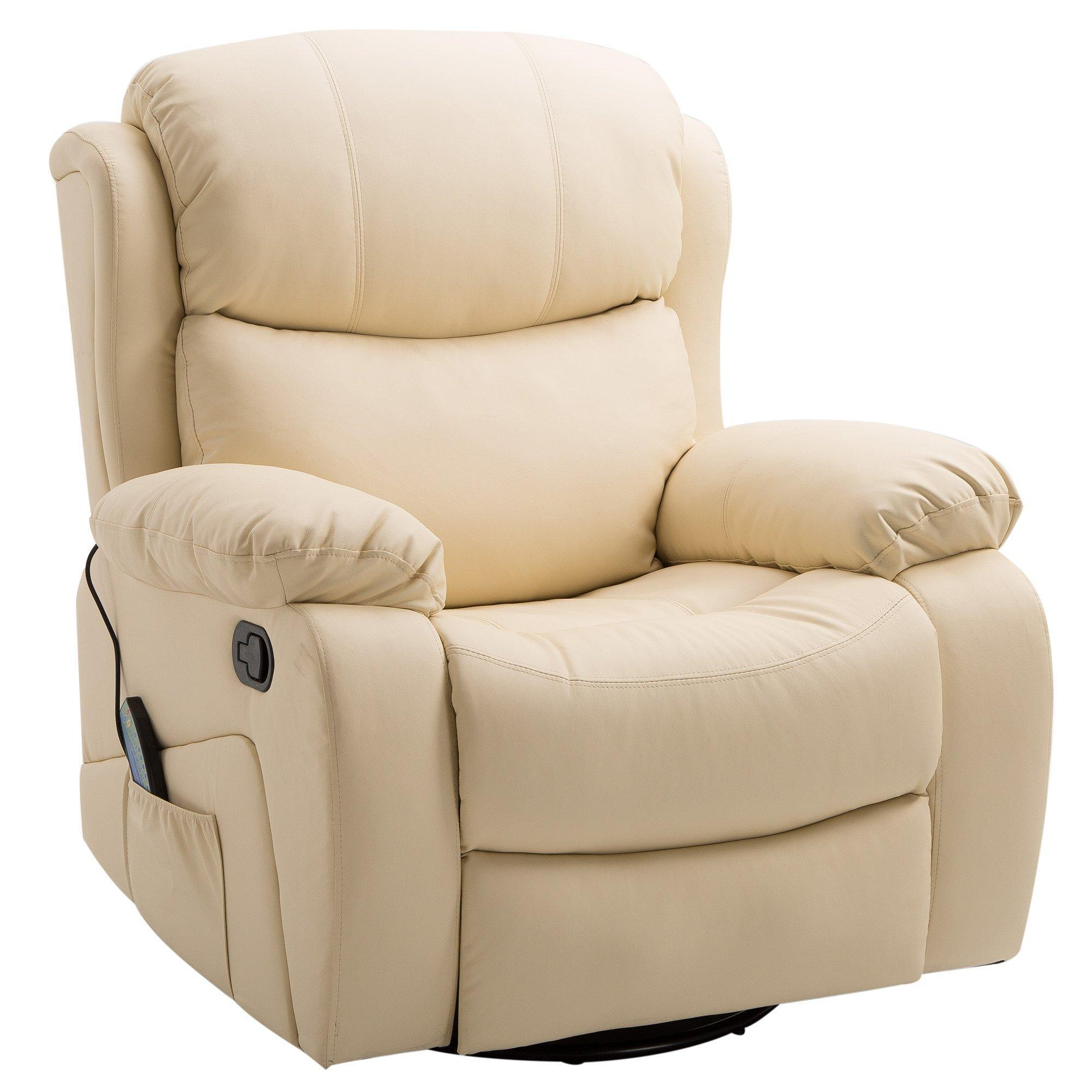 PU Leather Recliner Chair with Massage and Heat Swivel Rocking Chair - image 1