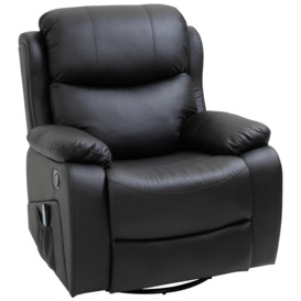 PU Leather Recliner Chair with Massage and Heat Swivel Rocking Chair - thumbnail 2