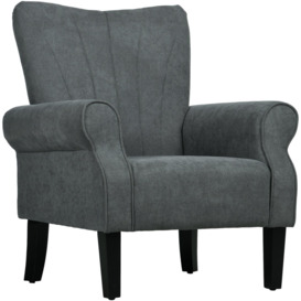 Armchair with High Back and Wood Legs Modern Living Room Chair - thumbnail 2