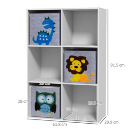 Children Storage Boxes with Three Non-Woven Fabric Drawers - White - thumbnail 2