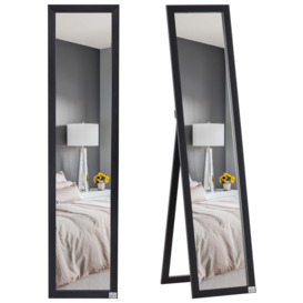 Full Length Mirror Free Standing or Wall-Mounted Tall Mirror Black
