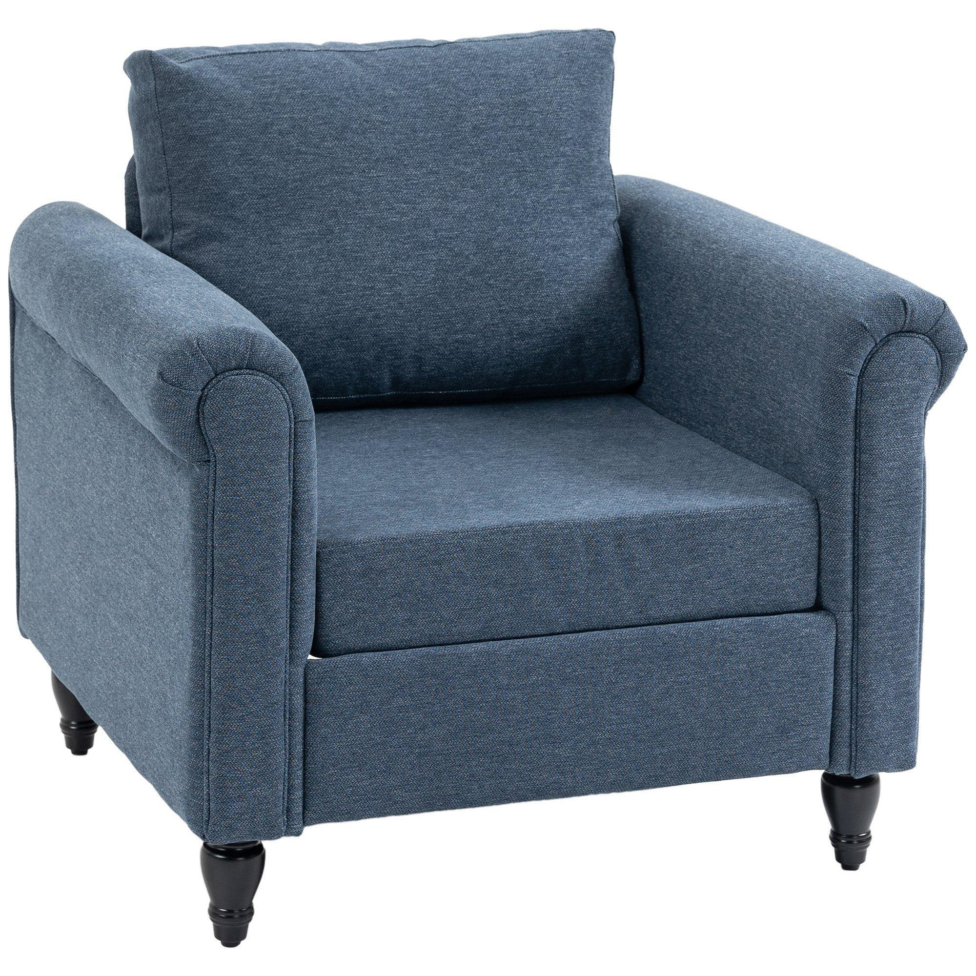 Upholstered Accent Chair for Living Room Vintage Armchair Rolled Arms - image 1