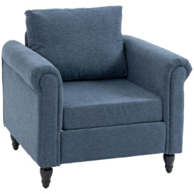 Upholstered Accent Chair for Living Room Vintage Armchair Rolled Arms - thumbnail 2