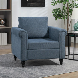 Upholstered Accent Chair for Living Room Vintage Armchair Rolled Arms - thumbnail 3