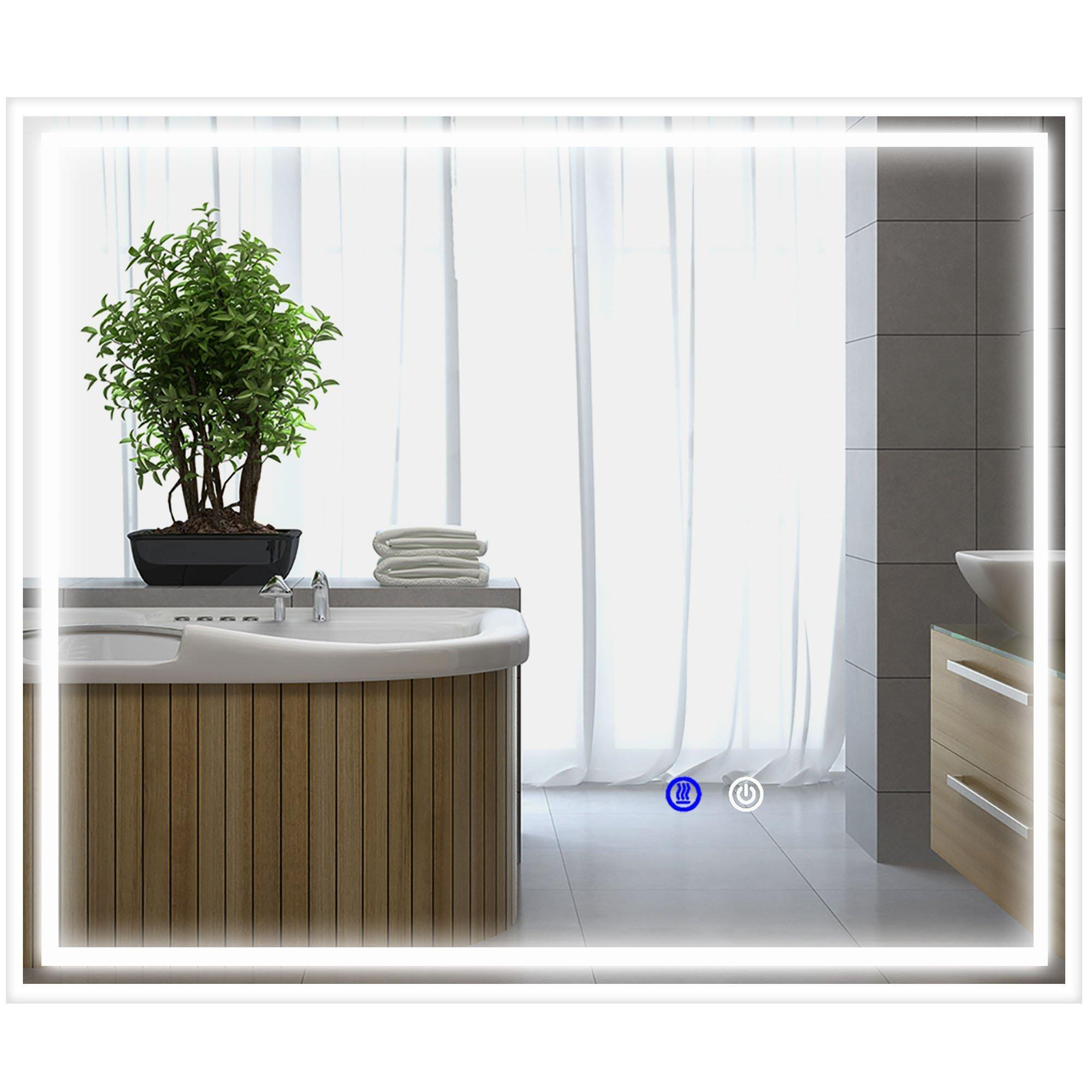 LED Bathroom Mirror with LED Lights Dimmable Touch Switch Defogging - image 1