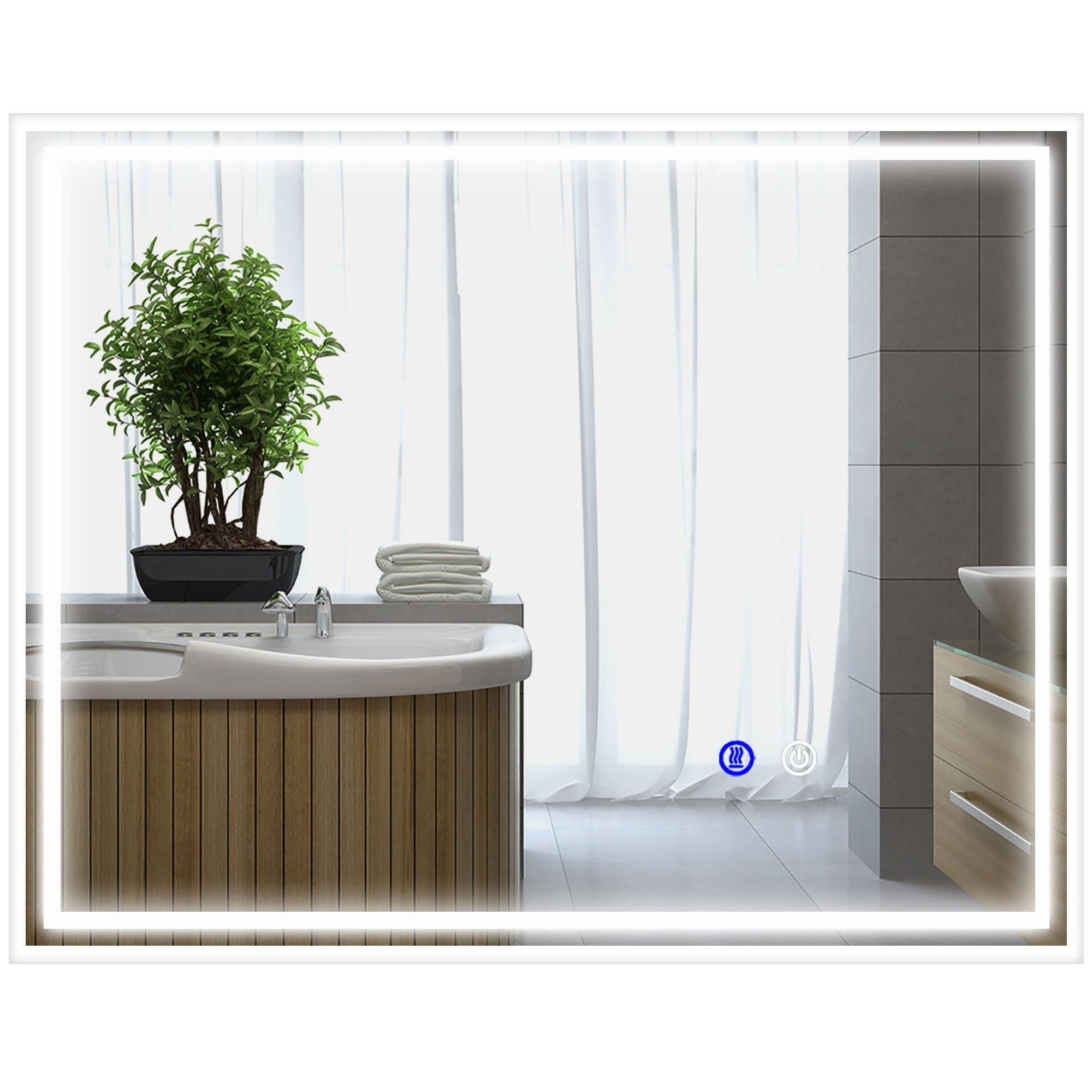 LED Bathroom Mirror with LED Lights Dimmable Touch Switch Defogging - image 1