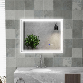 LED Bathroom Mirror with LED Lights Dimmable Touch Switch Defogging - thumbnail 3