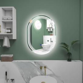 LED Bathroom Mirror with LED Lights Dimmable Touch Switch Anti-fog - thumbnail 3