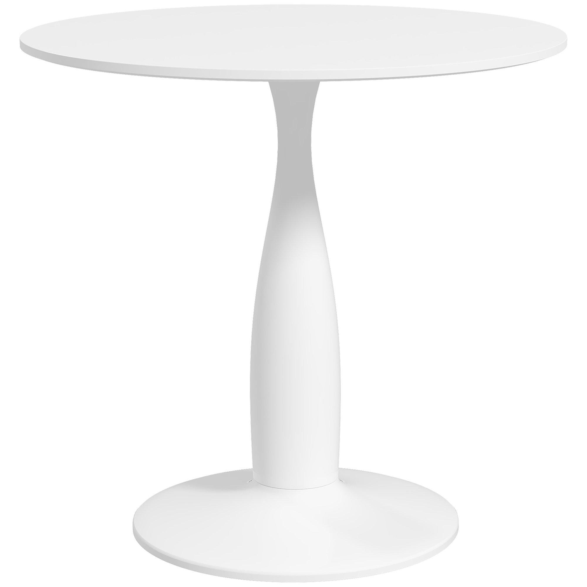 Round Dining Table Modern Kitchen Table with Steel Base - image 1