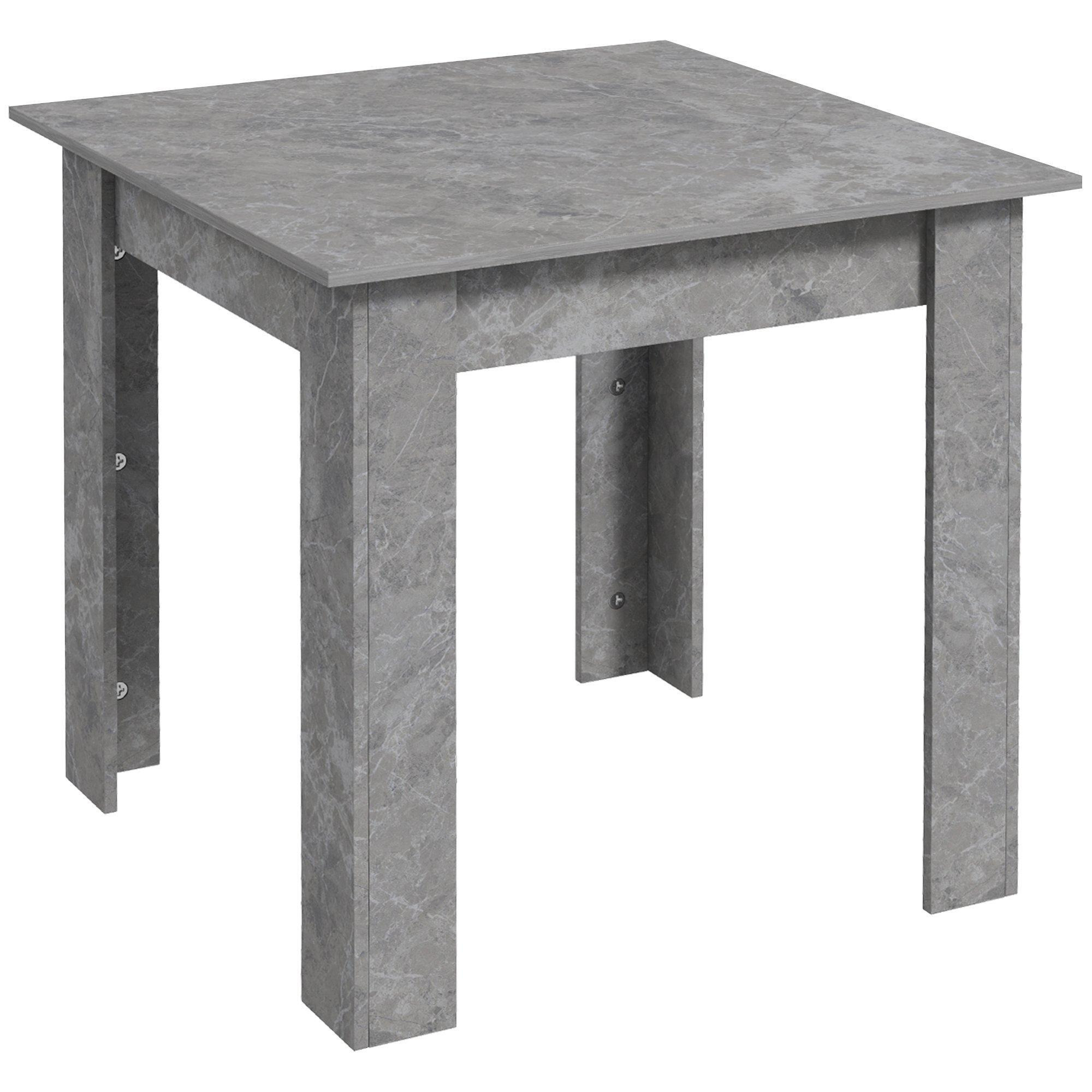 Dining Table for 2 Modern Kitchen Table with Faux Concrete Effect - image 1