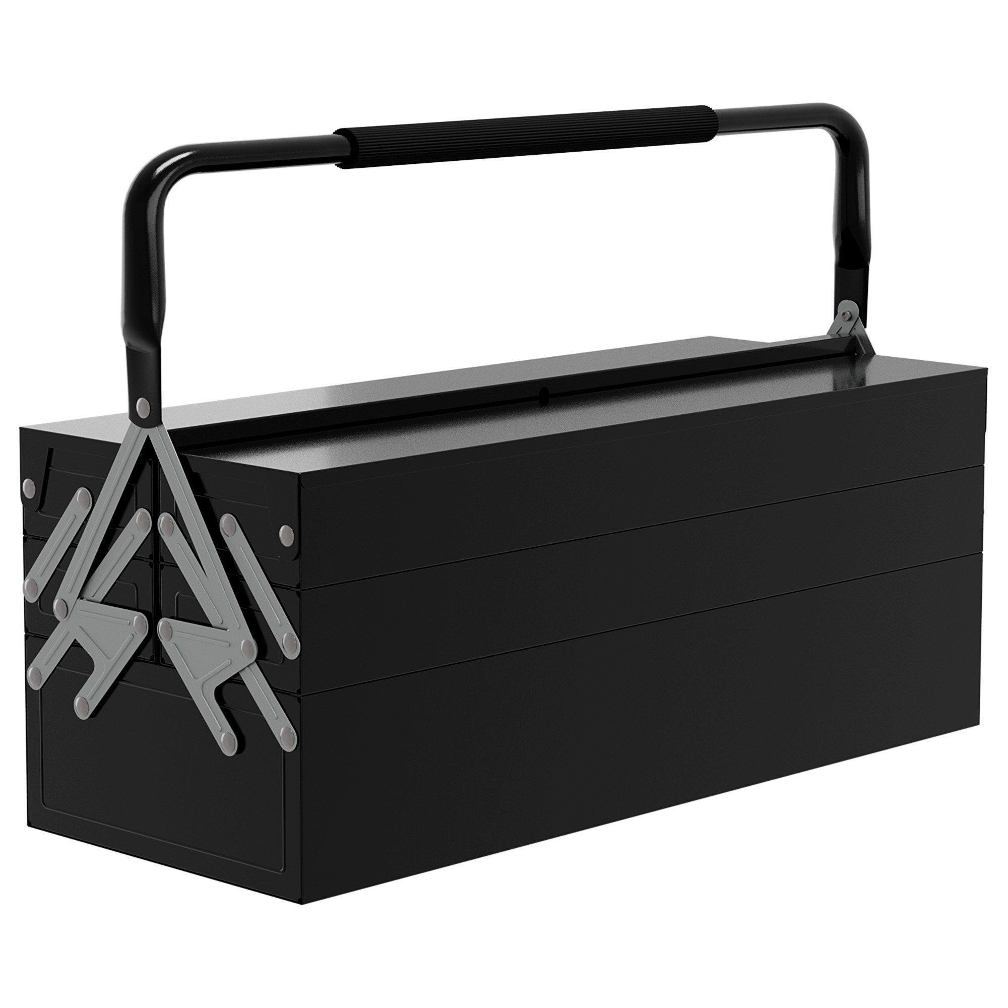 Portable 5-Tray Cantilever Metal Tool Box Steel Tool Chest Cabinet - image 1