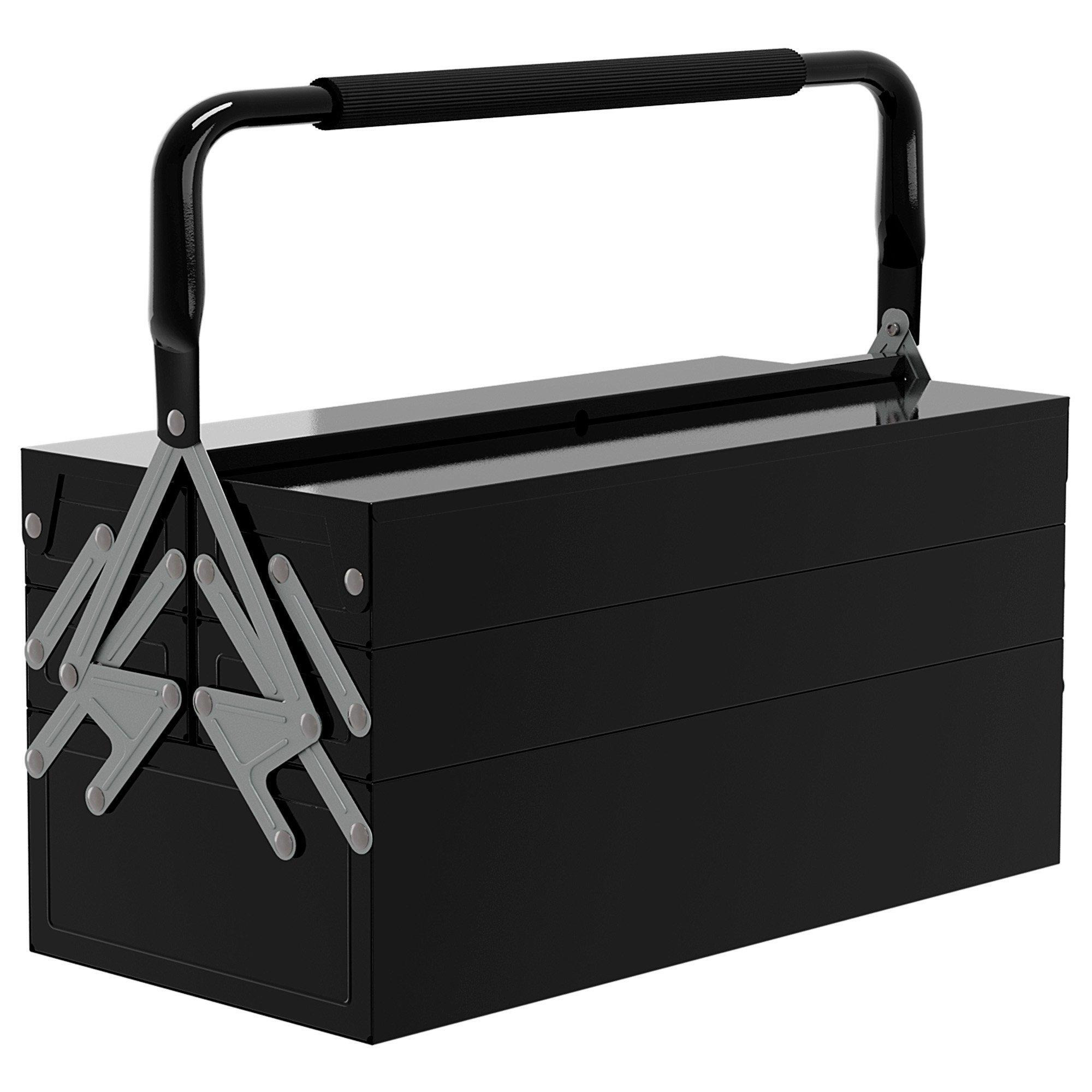 Portable 5-Tray Cantilever Metal Tool Box Steel Tool Chest Cabinet - image 1