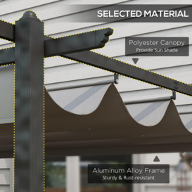 4 x 3(m) Aluminium Pergola Garden Gazebo with Retractable Canopy - thumbnail 3