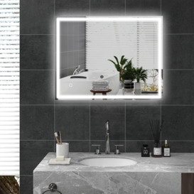 LED Bathroom Mirror with LED Lights, Dimmable Touch Switch Defogging - thumbnail 3