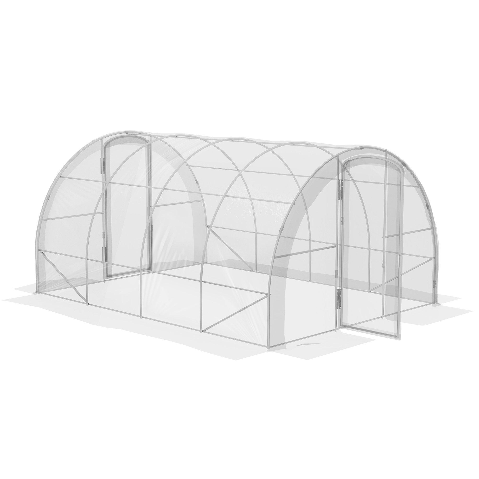 Polytunnel Greenhouse with PE Cover, Walk-in Grow House - image 1