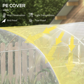 Polytunnel Greenhouse with PE Cover, Walk-in Grow House - thumbnail 3