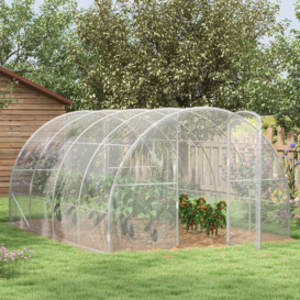 Polytunnel Greenhouse with PE Cover, Walk-in Grow House - thumbnail 2
