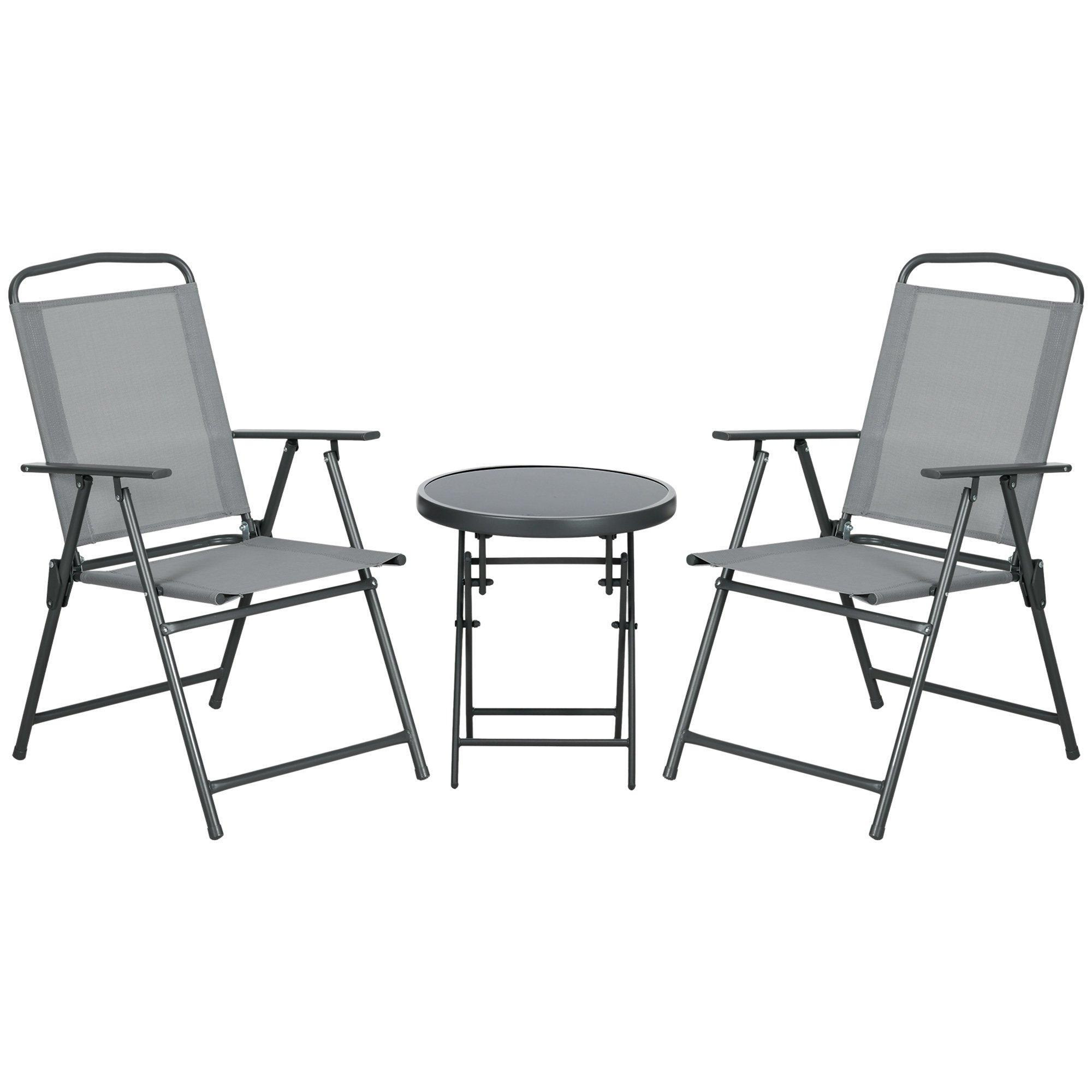 Patio Bistro Set Folding Chairs & Coffee Table for Balcony - image 1