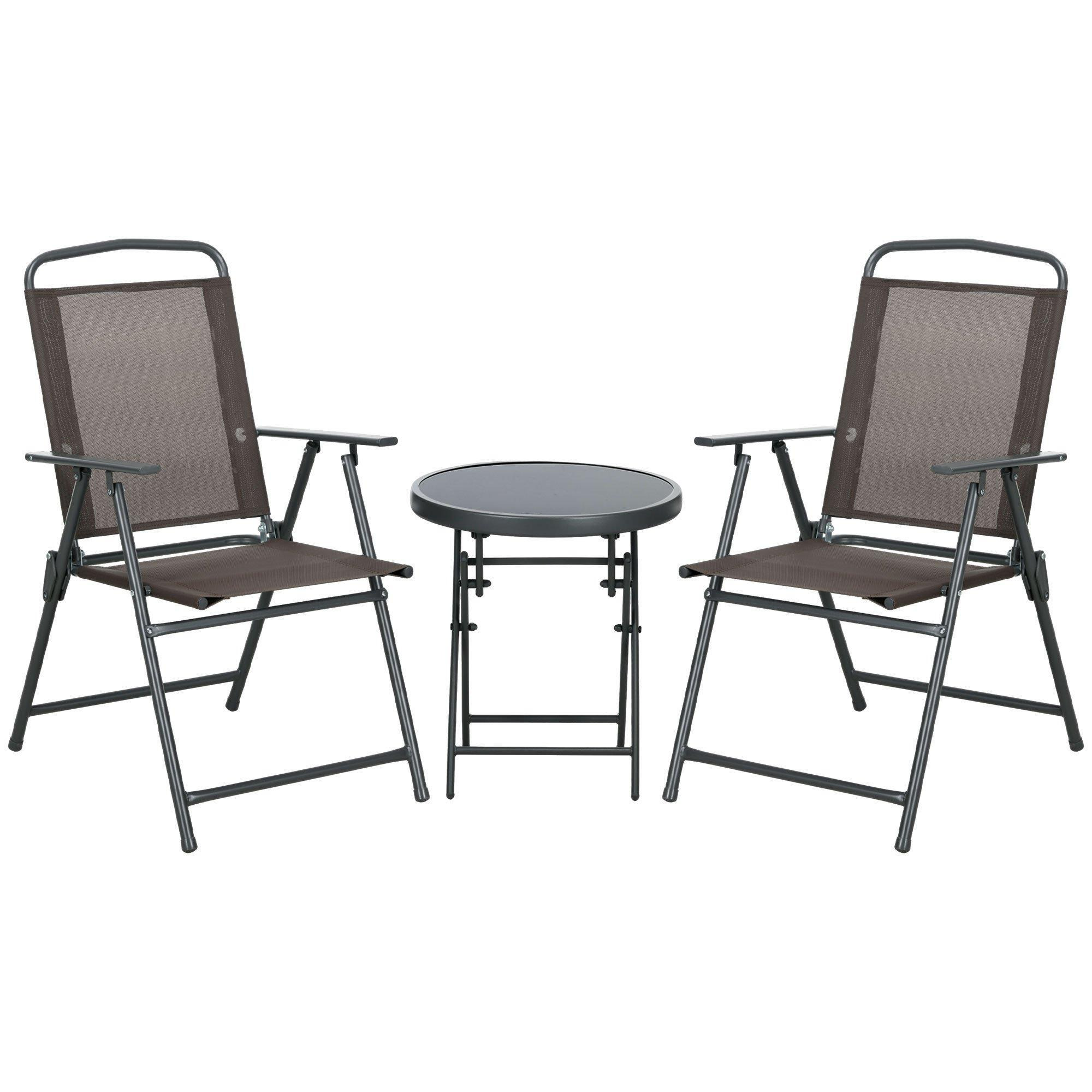 Patio Bistro Set Folding Chairs & Coffee Table for Balcony - image 1