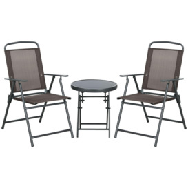 Patio Bistro Set Folding Chairs & Coffee Table for Balcony