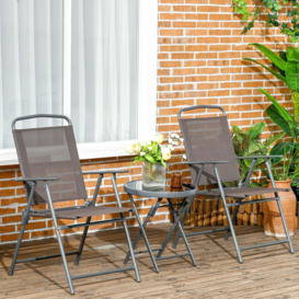 Patio Bistro Set Folding Chairs & Coffee Table for Balcony - thumbnail 2