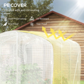 Polytunnel Greenhouse with PE Cover, Walk-in Grow House, 3 x 2 x 2m - thumbnail 3