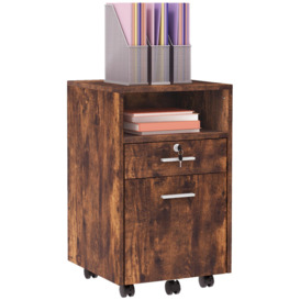Mobile File Cabinet Lockable Documents Storage Unit with Five Wheels