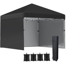 3x3 (M) Pop Up Gazebo Party Tentwith 2 Sidewalls, Weight Bags