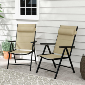 2 PCS Outdoor Folding Chairs, Dining Chairs with Padded Filling - thumbnail 3