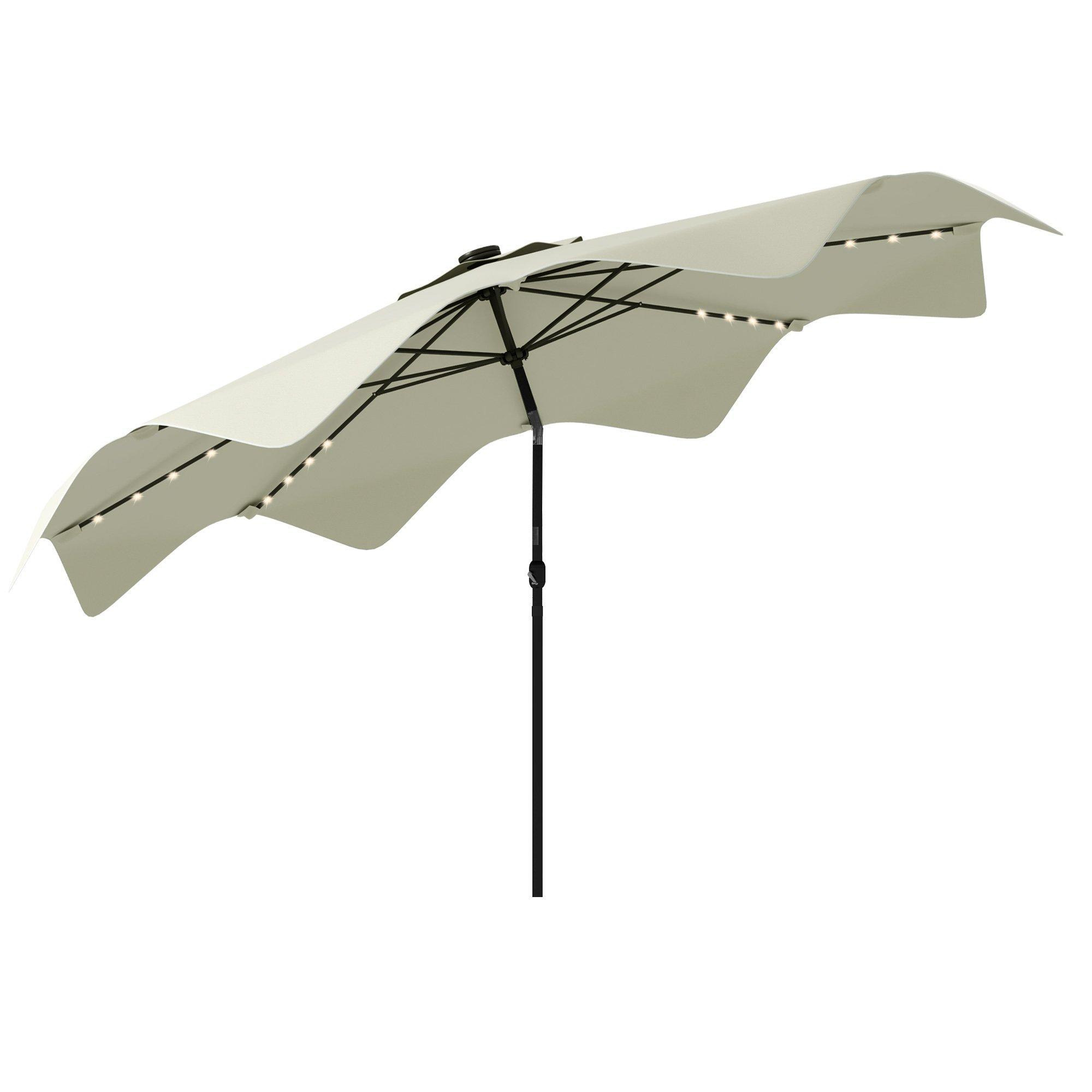 Garden Parasol Umbrella with LED Lights and Tilt, Table Umbrella - image 1