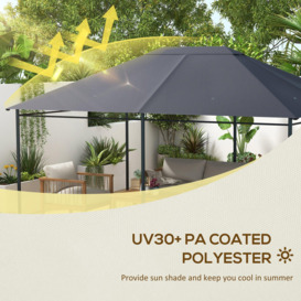 3 x 4m Gazebo Replacement Canopy Cover Gazebo Roof Replacement - thumbnail 3
