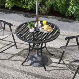 Cast Aluminium Bistro Table with Umbrella Hole for Balcony - thumbnail 2