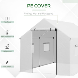 Tunnel Greenhouse W/ UV-resistant PE Cover, Wide Door, 2 x 3(m) - thumbnail 3